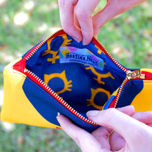 Load image into Gallery viewer, Feminist Rosie cat fabric pouch - smaller size