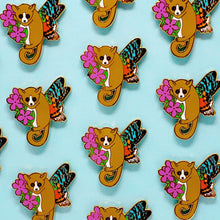 Load image into Gallery viewer, Mouse lemur moth enamel pin