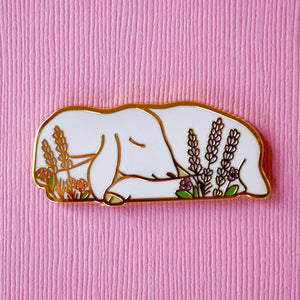 Sleepy lamb enamel pin