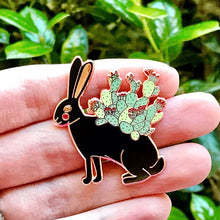 Load image into Gallery viewer, Cactus hare enamel pin