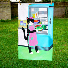 Load image into Gallery viewer, Kitty with jello mold tea towel
