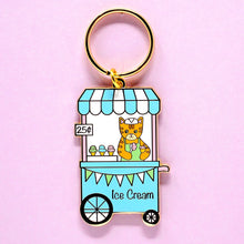 Load image into Gallery viewer, Ice cream stand cat keychain