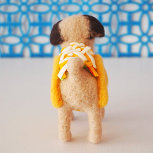 Needle felted taco pug