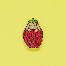 Load image into Gallery viewer, Raspberry bunny enamel pin