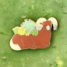 Load image into Gallery viewer, Cactus bighorn sheep enamel pin