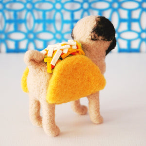 Needle felted taco pug