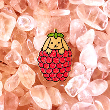Load image into Gallery viewer, Raspberry bunny enamel pin