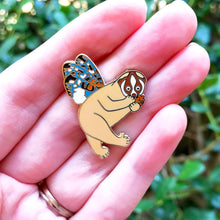 Load image into Gallery viewer, Slow loris moth enamel pin