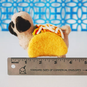 Needle felted taco pug
