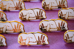 Sleepy lamb enamel pin