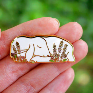 Sleepy lamb enamel pin