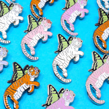 Load image into Gallery viewer, Orange butterfly tiger enamel pin