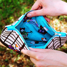 Load image into Gallery viewer, Geisha kitties fabric pouch - larger size
