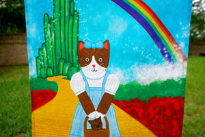 Wizard of Oz cat tea towel