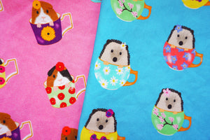 Critters in cups set of two tea towels