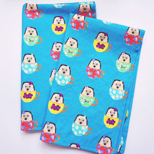 Hedgehog tea towel