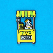 Load image into Gallery viewer, Lemonade stand cat enamel pin