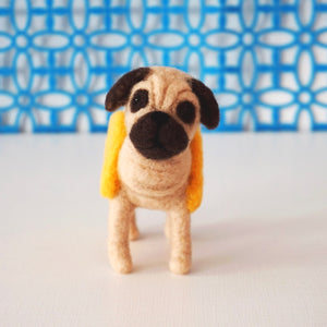 Needle felted taco pug