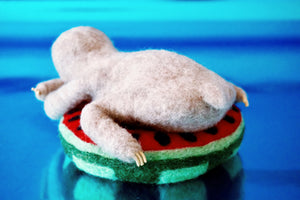 Needle felted pool party sloth