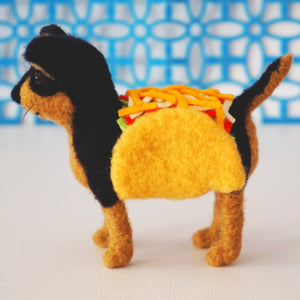 Needle felted taco chihuahua