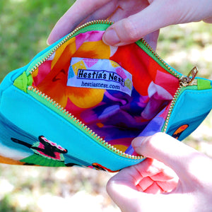 Hula kitties fabric pouch - smaller version