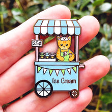 Load image into Gallery viewer, Ice cream stand cat enamel pin