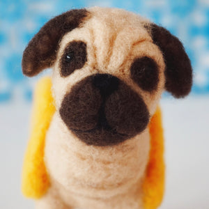 Needle felted taco pug