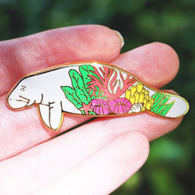 Load image into Gallery viewer, Coral manatee enamel pin