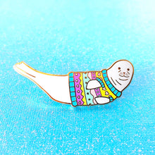 Load image into Gallery viewer, Festive holiday seal in sweater
